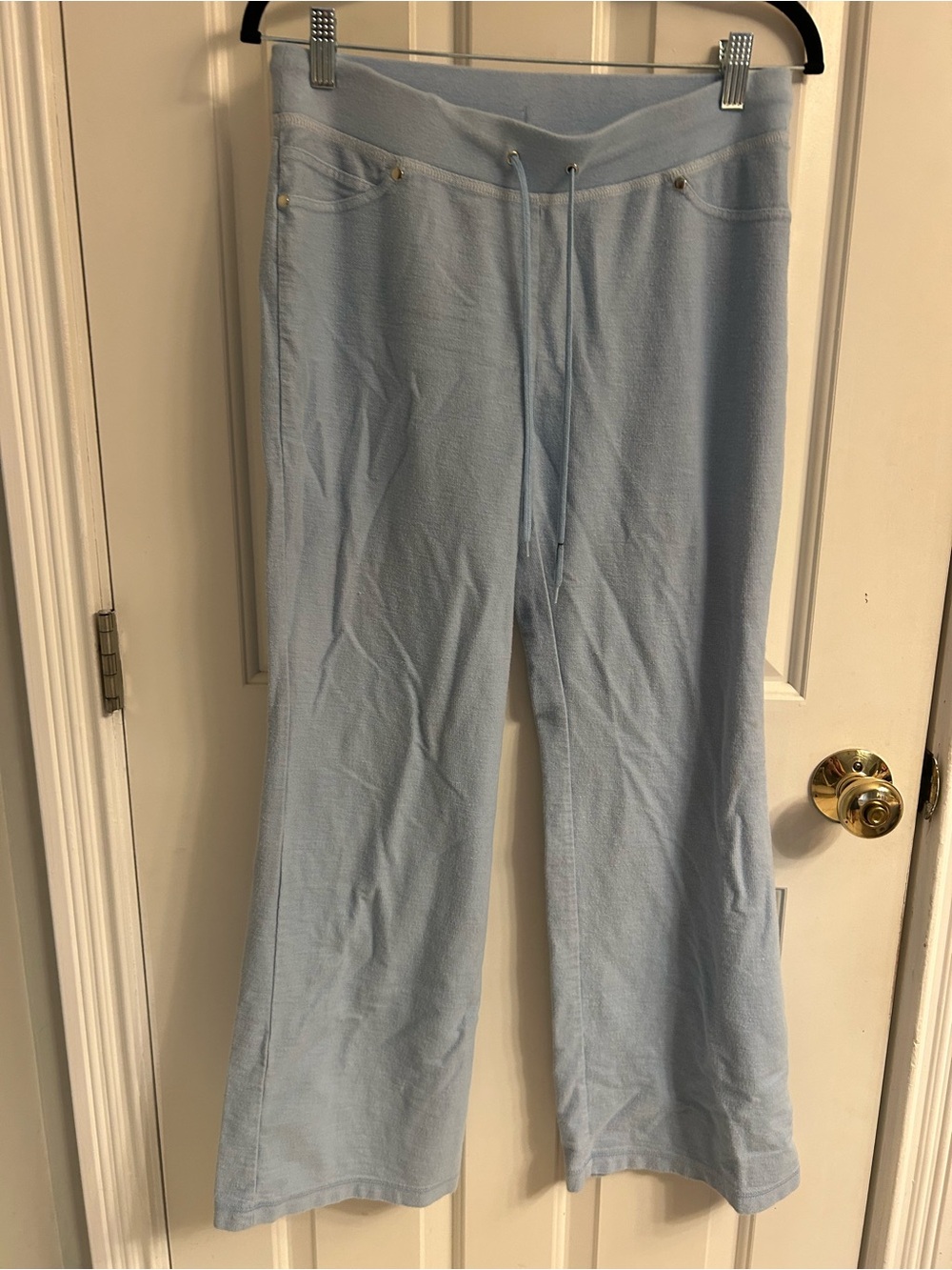 Women’s Arizona Jean Company Light Blue Knit Wide-Leg Drawstring Sweatpants
